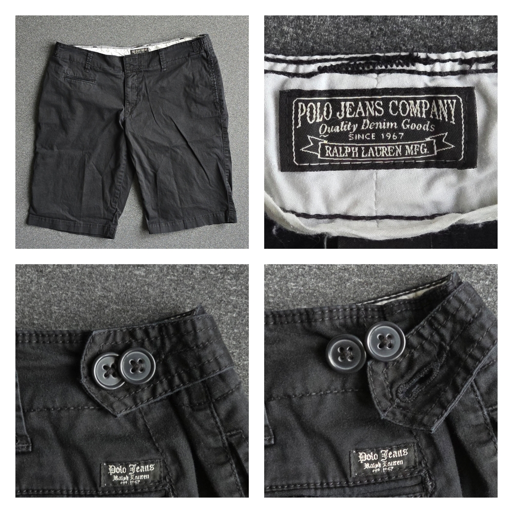 Polo Jeans Co. by Ralph Lauren Bermuda Shorts Women's Size 14/16 Black Stretch
